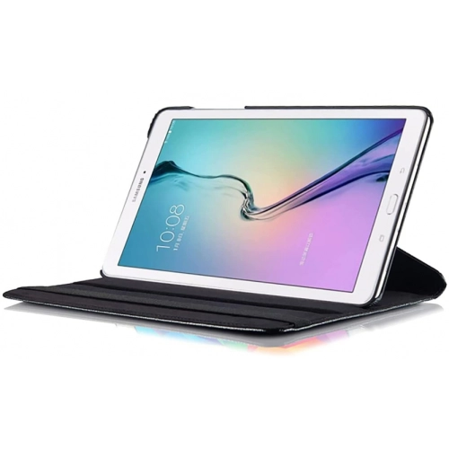 Samsung Galaxy Tab E T560 Tablet Kılıfı 360 Derece Dönebilen Standlı Kapak - Siyah