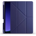 Samsung Galaxy Tab S10 FE Kılıf Standlı Tri Folding Kalemlikli Silikon Smart Cover - Lacivert