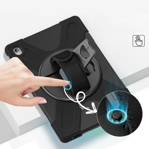 Samsung Galaxy Tab S10 FE Plus Kılıf Zore Defender Boyun Askılı Tablet Silikon - Siyah