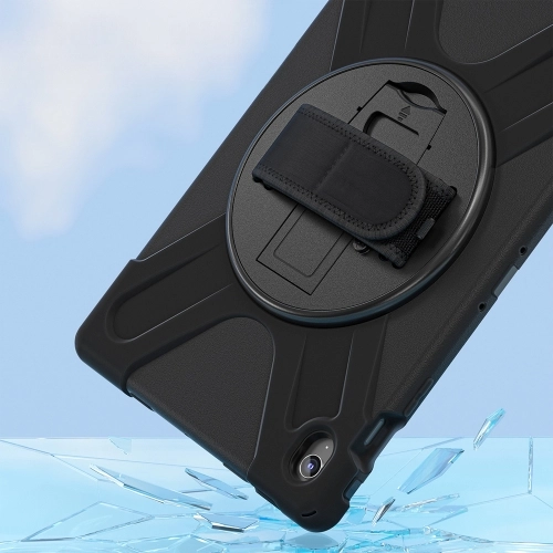 Samsung Galaxy Tab S10 FE Plus Kılıf Zore Defender Boyun Askılı Tablet Silikon - Siyah