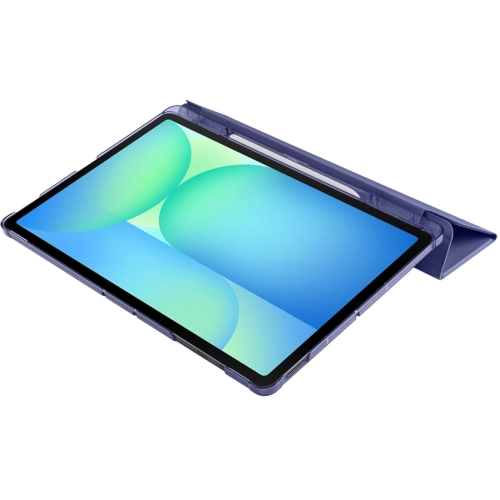 Samsung Galaxy Tab S10 FE Plus Tablet Kılıfı Flip Smart Standlı Kalem Bölmeli Akıllı Kapak Smart Cover - Lacivert