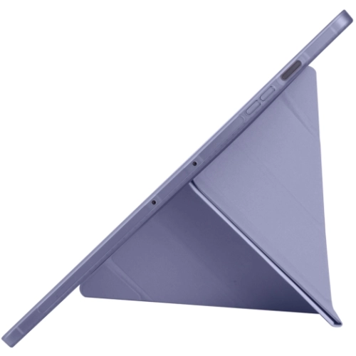 Samsung Galaxy Tab S10 FE Plus Tablet Kılıfı Standlı Tri Folding Kalemlikli Silikon Smart Cover - Gri