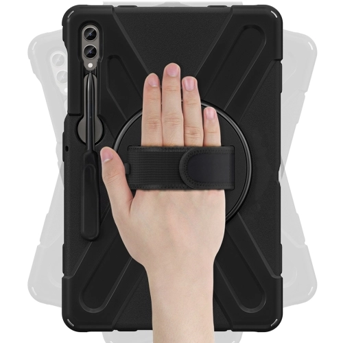 Samsung Galaxy Tab S10 Plus Kılıf Zore Defender Boyun Askılı Tablet Silikon - Siyah