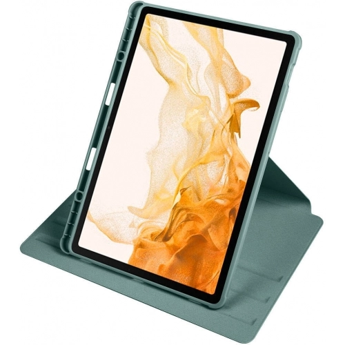 Samsung Galaxy Tab S10 Plus Tablet Kılıfı Termik Kalem Bölmeli Dönebilen Standlı Kapak - Gri