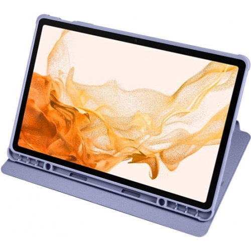 Samsung Galaxy Tab S10 Plus Tablet Kılıfı Termik Kalem Bölmeli Dönebilen Standlı Kapak - Gri