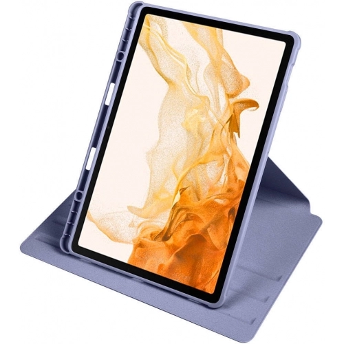 Samsung Galaxy Tab S10 Plus Tablet Kılıfı Termik Kalem Bölmeli Dönebilen Standlı Kapak - Gri