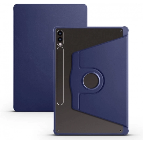 Samsung Galaxy Tab S10 Plus Tablet Kılıfı Termik Kalem Bölmeli Dönebilen Standlı Kapak - Lacivert
