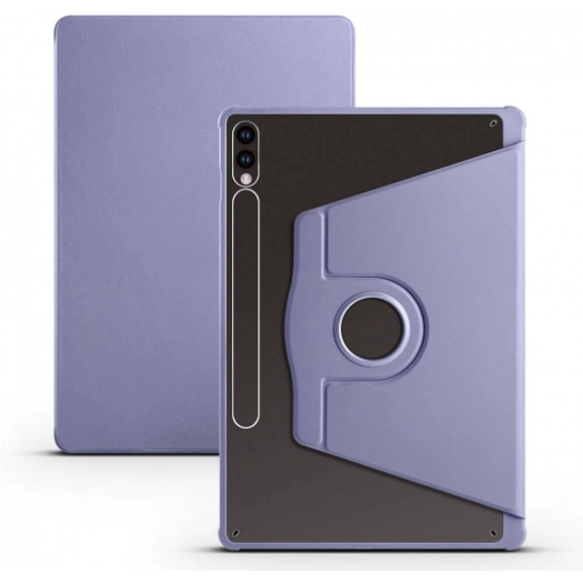 Samsung Galaxy Tab S10 Plus Tablet Kılıfı Termik Kalem Bölmeli Dönebilen Standlı Kapak - Lavanta Grisi