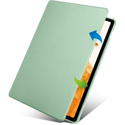 Samsung Galaxy Tab S10 Plus Tablet Kılıfı Termik Kalem Bölmeli Dönebilen Standlı Kapak - Yeşil