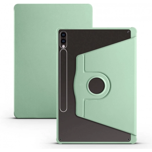 Samsung Galaxy Tab S10 Plus Tablet Kılıfı Termik Kalem Bölmeli Dönebilen Standlı Kapak - Yeşil