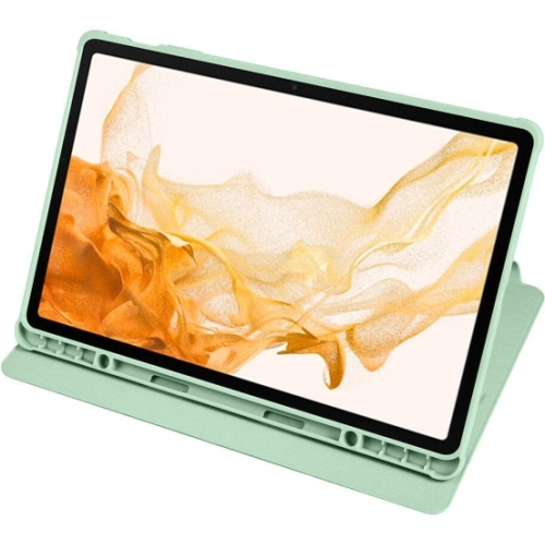 Samsung Galaxy Tab S10 Plus Tablet Kılıfı Termik Kalem Bölmeli Dönebilen Standlı Kapak - Yeşil