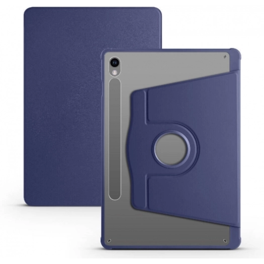 Samsung Galaxy Tab S10  Tablet Kılıfı Termik Kalem Bölmeli Dönebilen Standlı Kapak - Lacivert