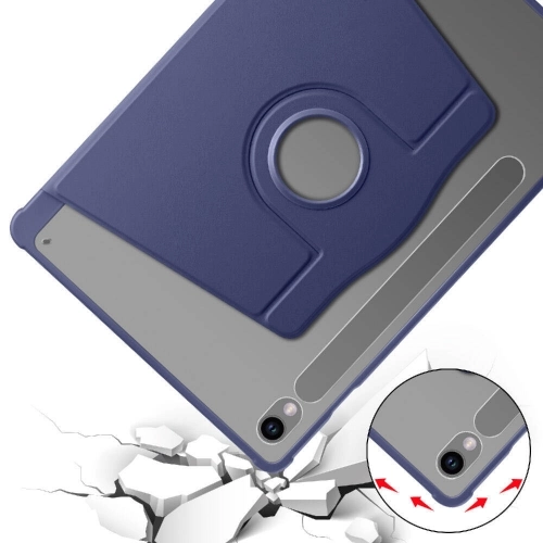 Samsung Galaxy Tab S10 Tablet Kılıfı Termik Kalem Bölmeli Dönebilen Standlı Kapak - Lacivert