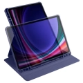 Samsung Galaxy Tab S10  Tablet Kılıfı Termik Kalem Bölmeli Dönebilen Standlı Kapak - Mavi