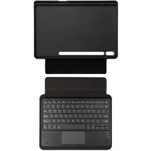 Samsung Galaxy Tab S10 Ultra 14.6 Klavyeli Kılıf Zore Border Keyboard Bluetooh Bağlantılı Standlı Tablet Kılıfı - Siyah