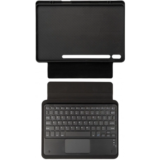 Samsung Galaxy Tab S10 Ultra 14.6 Klavyeli Kılıf Zore Border Keyboard Bluetooh Bağlantılı Standlı Tablet Kılıfı - Siyah