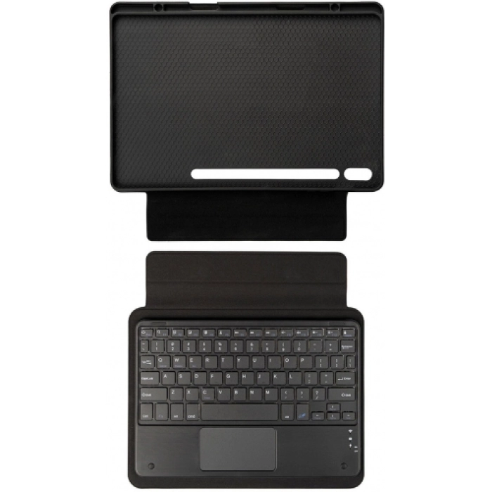 Samsung Galaxy Tab S10 Ultra 14.6 Klavyeli Kılıf Zore Border Keyboard Bluetooh Bağlantılı Standlı Tablet Kılıfı - Siyah