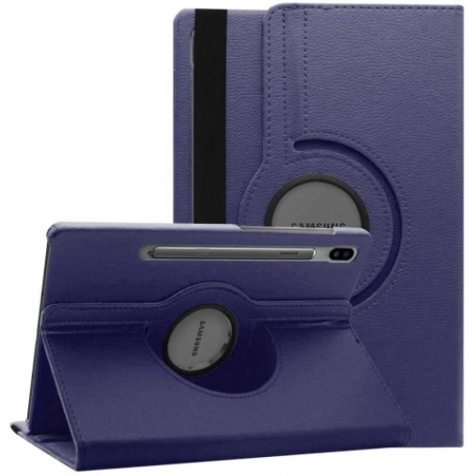 Samsung Galaxy Tab S7 FE T737 Tablet Kılıfı 360 Derece Dönebilen Standlı Kapak - Lacivert