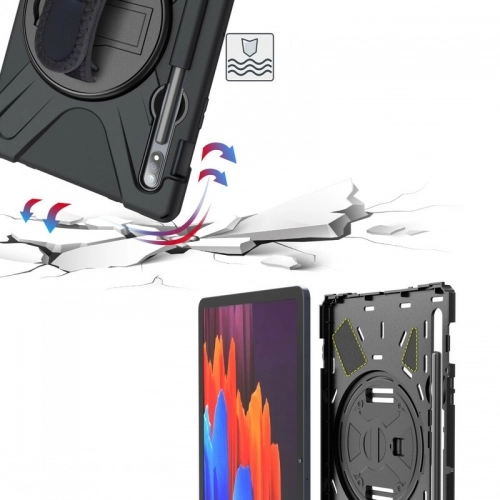 Samsung Galaxy Tab S7 Plus T970 Kılıf Zore Defender Tablet Silikon - Siyah