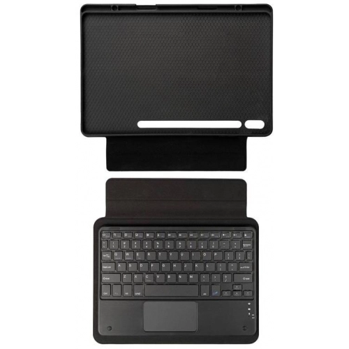 Samsung Galaxy Tab S7 Plus T970 Klavyeli Kılıf Zore Border Keyboard Bluetooh Bağlantılı Standlı Tablet Kılıfı - Siyah