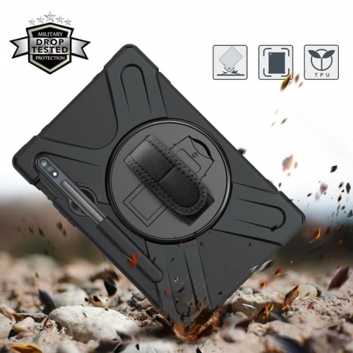 Samsung Galaxy Tab S7 T870 Kılıf Zore Defender Tablet Silikon - Siyah