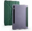 Samsung Galaxy Tab S7 T870 Tablet Kılıfı Standlı Tri Folding Kalemlikli Silikon Smart Cover - Yeşil