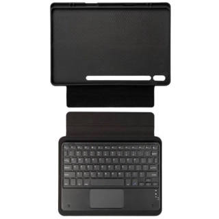 Samsung Galaxy Tab S8 Plus X800 Klavyeli Kılıf Zore Border Keyboard Bluetooh Bağlantılı Standlı Tablet Kılıfı - Siyah