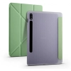 Samsung Galaxy Tab S8 Plus X800 Tablet Kılıfı Standlı Tri Folding Kalemlikli Silikon Smart Cover - Yeşil