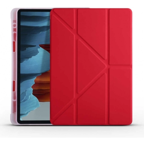 Samsung Galaxy Tab S8 X700 Tablet Kılıfı Standlı Tri Folding Kalemlikli Silikon Smart Cover - Yeşil