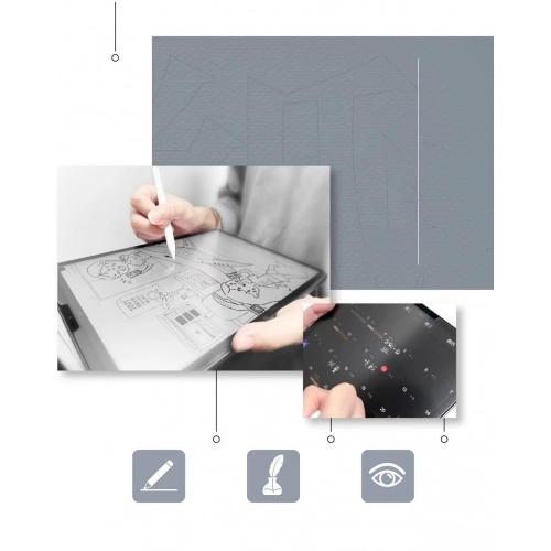 Samsung Galaxy Tab S9 Ekran Koruyucu Parmak İzi Bırakmayan Çizim İçin Kağıt Hissi Paper-Like Serisi - Şeffaf