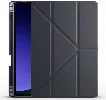 Samsung Galaxy Tab S9 FE Kılıf Standlı Tri Folding Kalemlikli Silikon Smart Cover - Siyah