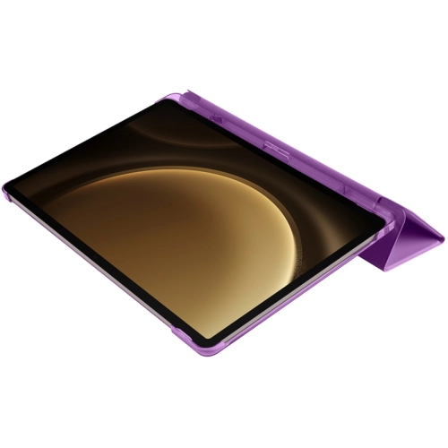 Samsung Galaxy Tab S9 FE Plus(+) Tablet Kılıfı Flip Smart Standlı Kalem Bölmeli Akıllı Kapak Smart Cover - Lila