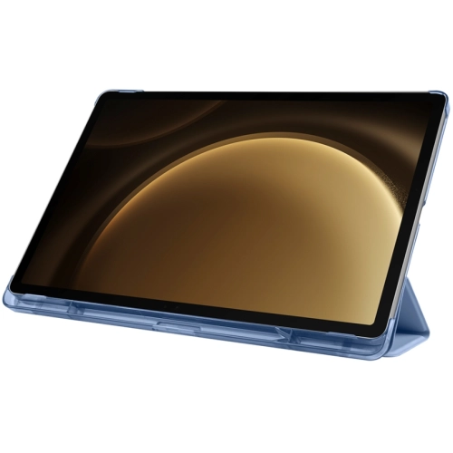 Samsung Galaxy Tab S9 FE Plus(+) Tablet Kılıfı Flip Smart Standlı Kalem Bölmeli Akıllı Kapak Smart Cover - Petrol Mavi