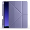 Samsung Galaxy Tab S9 Kılıf Standlı Tri Folding Kalemlikli Silikon Smart Cover - Mor
