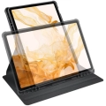 Samsung Galaxy Tab S9 Plus (+) Tablet Kılıfı Termik Kalem Bölmeli Dönebilen Standlı Kapak - Gri