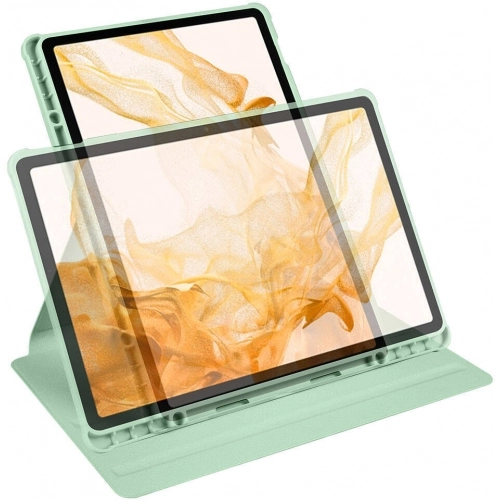 Samsung Galaxy Tab S9 Plus (+) Tablet Kılıfı Termik Kalem Bölmeli Dönebilen Standlı Kapak - Gri