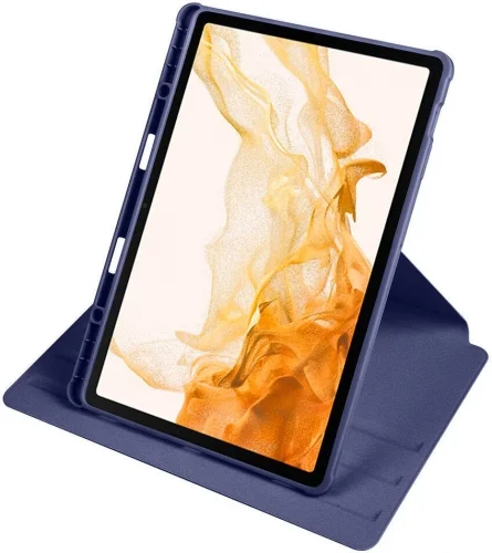 Samsung Galaxy Tab S9 Plus (+) Tablet Kılıfı Termik Kalem Bölmeli Dönebilen Standlı Kapak - Koyu Yeşil