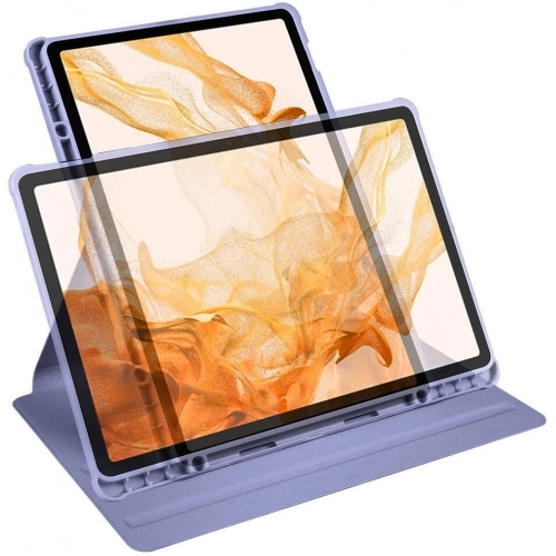 Samsung Galaxy Tab S9 Plus (+) Tablet Kılıfı Termik Kalem Bölmeli Dönebilen Standlı Kapak - Koyu Yeşil