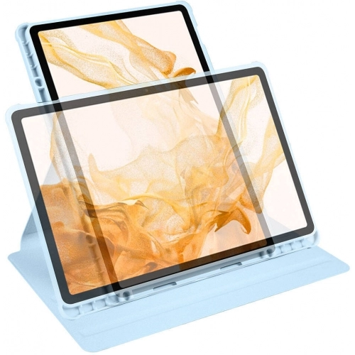 Samsung Galaxy Tab S9 Plus (+) Tablet Kılıfı Termik Kalem Bölmeli Dönebilen Standlı Kapak - Koyu Yeşil