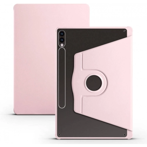 Samsung Galaxy Tab S9 Plus (+) Tablet Kılıfı Termik Kalem Bölmeli Dönebilen Standlı Kapak - Pembe