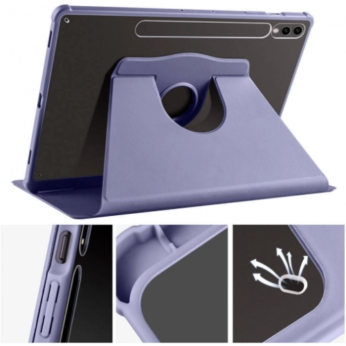 Samsung Galaxy Tab S9 Plus (+) Tablet Kılıfı Termik Kalem Bölmeli Dönebilen Standlı Kapak - Yeşil