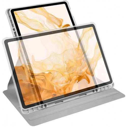 Samsung Galaxy Tab S9 Plus (+) Tablet Kılıfı Termik Kalem Bölmeli Dönebilen Standlı Kapak - Yeşil