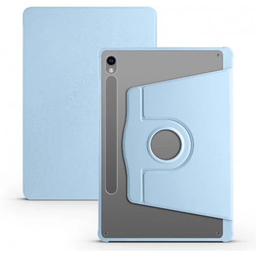 Samsung Galaxy Tab S9 Tablet Kılıfı Termik Kalem Bölmeli Dönebilen Standlı Kapak - Mavi