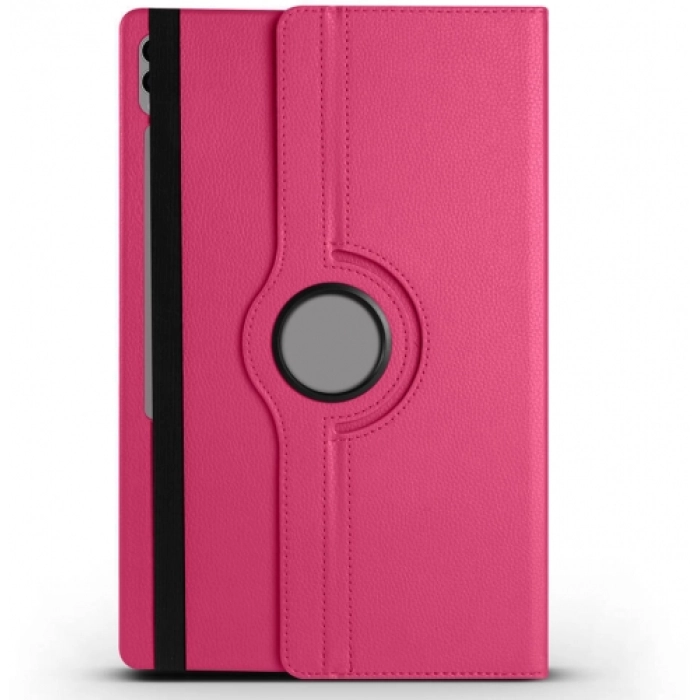 Samsung Galaxy Tab S9 Ultra (14.6) Tablet Kılıfı 360 Derece Dönebilen Standlı Kapak - Pembe Koyu