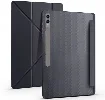 Samsung Galaxy Tab S9 Ultra (14.6) Tablet Kılıfı Standlı Tri Folding Kalemlikli Silikon Smart Cover - Mavi