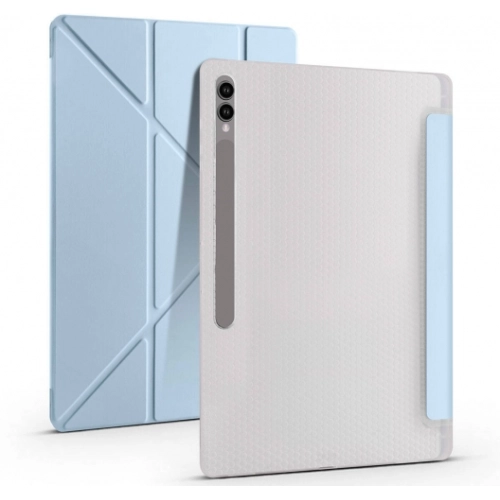 Samsung Galaxy Tab S9 Ultra (14.6) Tablet Kılıfı Standlı Tri Folding Kalemlikli Silikon Smart Cover - Mor