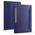 Samsung Galaxy Tab S9 Ultra (14.6) Tablet Kılıfı Standlı Tri Folding Kalemlikli Silikon Smart Cover - Mor