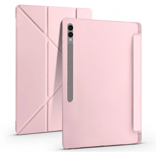 Samsung Galaxy Tab S9 Ultra (14.6) Tablet Kılıfı Standlı Tri Folding Kalemlikli Silikon Smart Cover - Mor