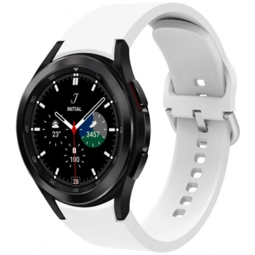 Samsung Galaxy Watch 4 Classic 42mm Silikon Kordon Tokalı Kademeli KRD-50 Kayış - Beyaz