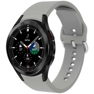 Samsung Galaxy Watch 4 Classic 42mm Silikon Kordon Tokalı Kademeli KRD-50 Kayış - Gri
